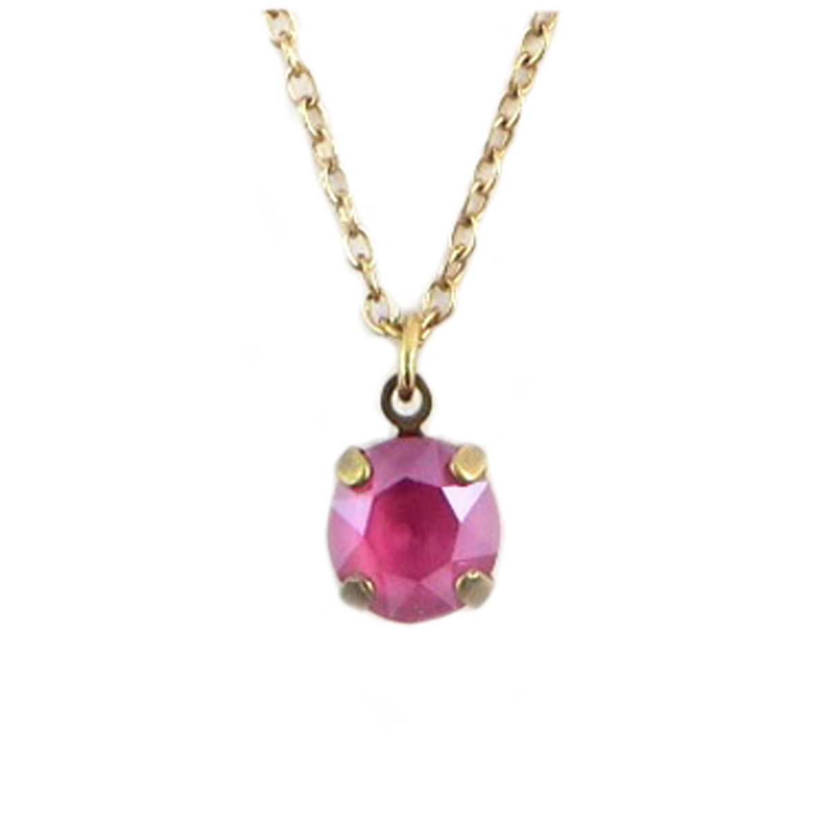 Collier artisanal \'Tsarine\' rose doré - 8 mm - [Q2346]