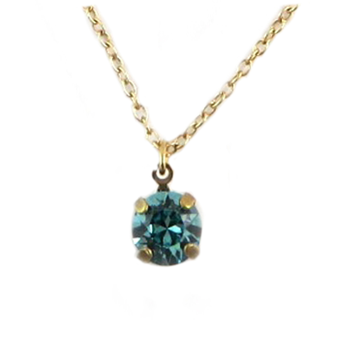Collier artisanal \'Tsarine\' turquoise doré - 8 mm - [Q2351]