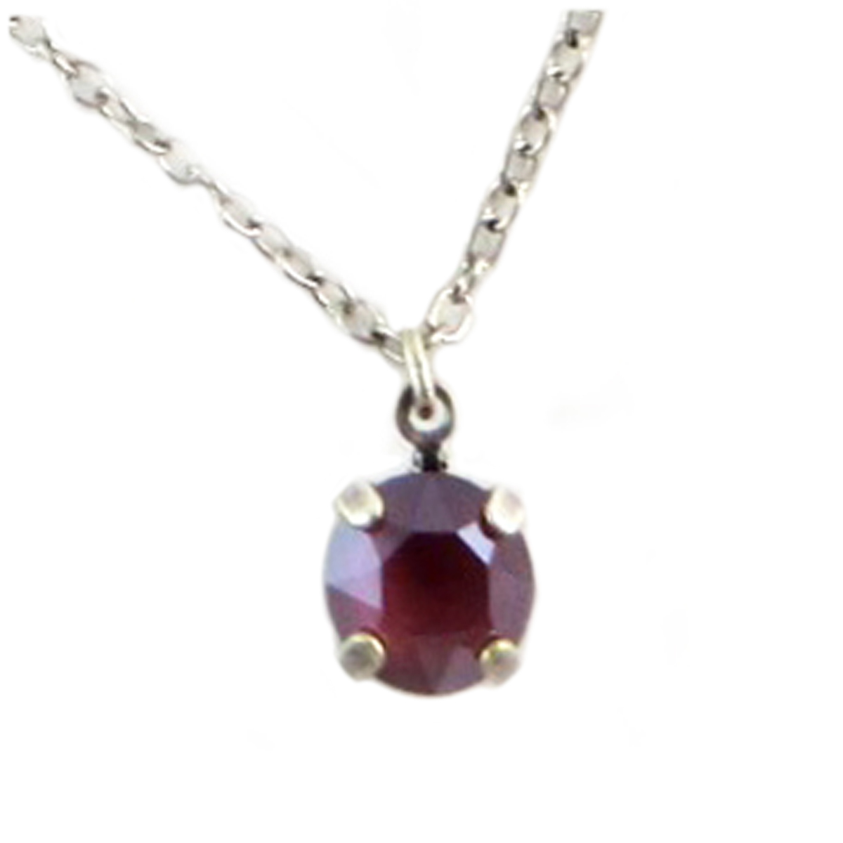 Collier artisanal \'Tsarine\' violet argenté - 8 mm - [Q2358]