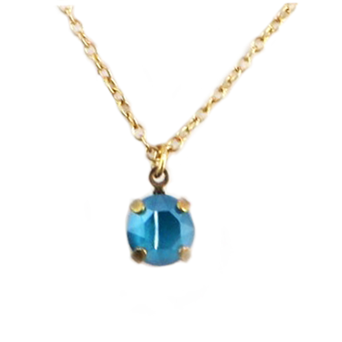 Collier artisanal \'Tsarine\' turquoise doré - 8 mm - [Q2360]