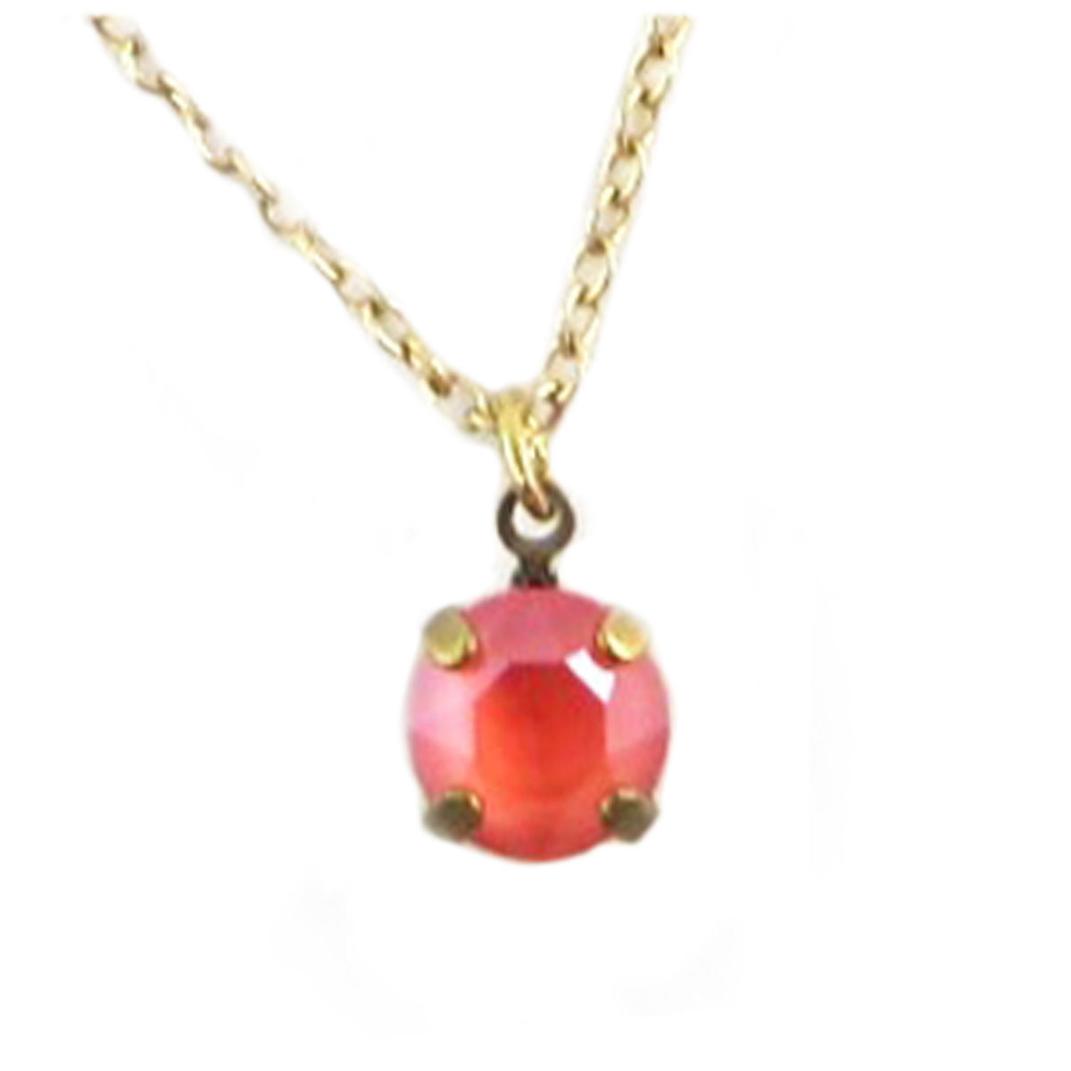 Collier artisanal \'Tsarine\' rose corail doré - 8 mm - [Q2364]