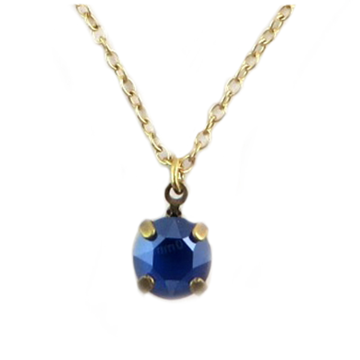 Collier artisanal \'Tsarine\' bleu foncé doré - 8 mm - [Q2365]