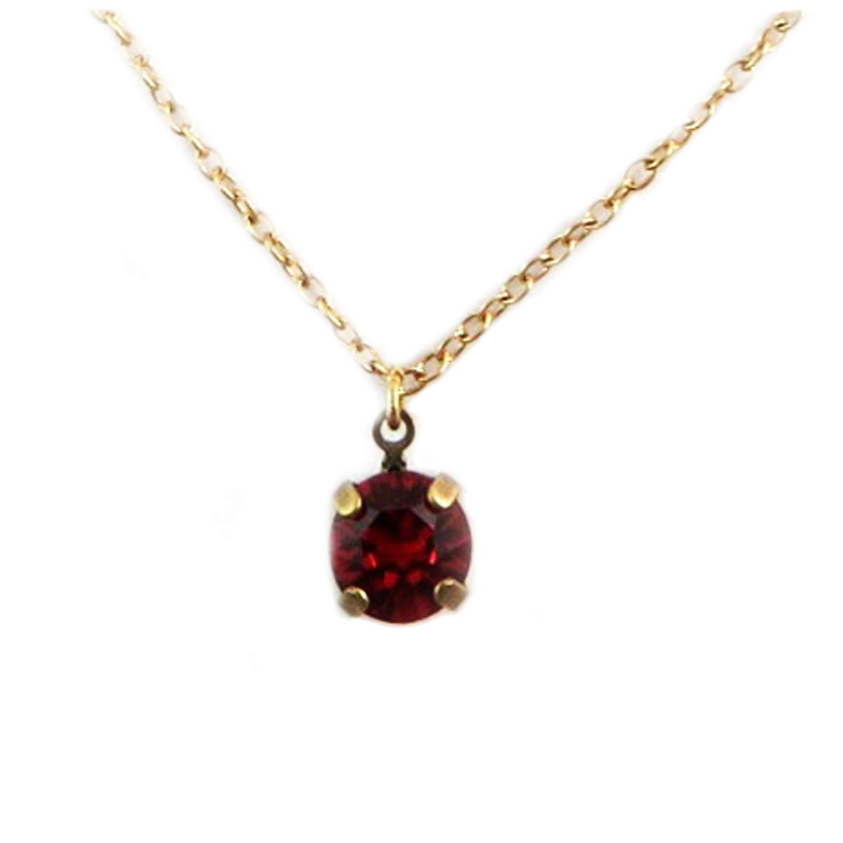 Collier artisanal \'Tsarine\' rouge scarlett doré - 8 mm - [Q2370]