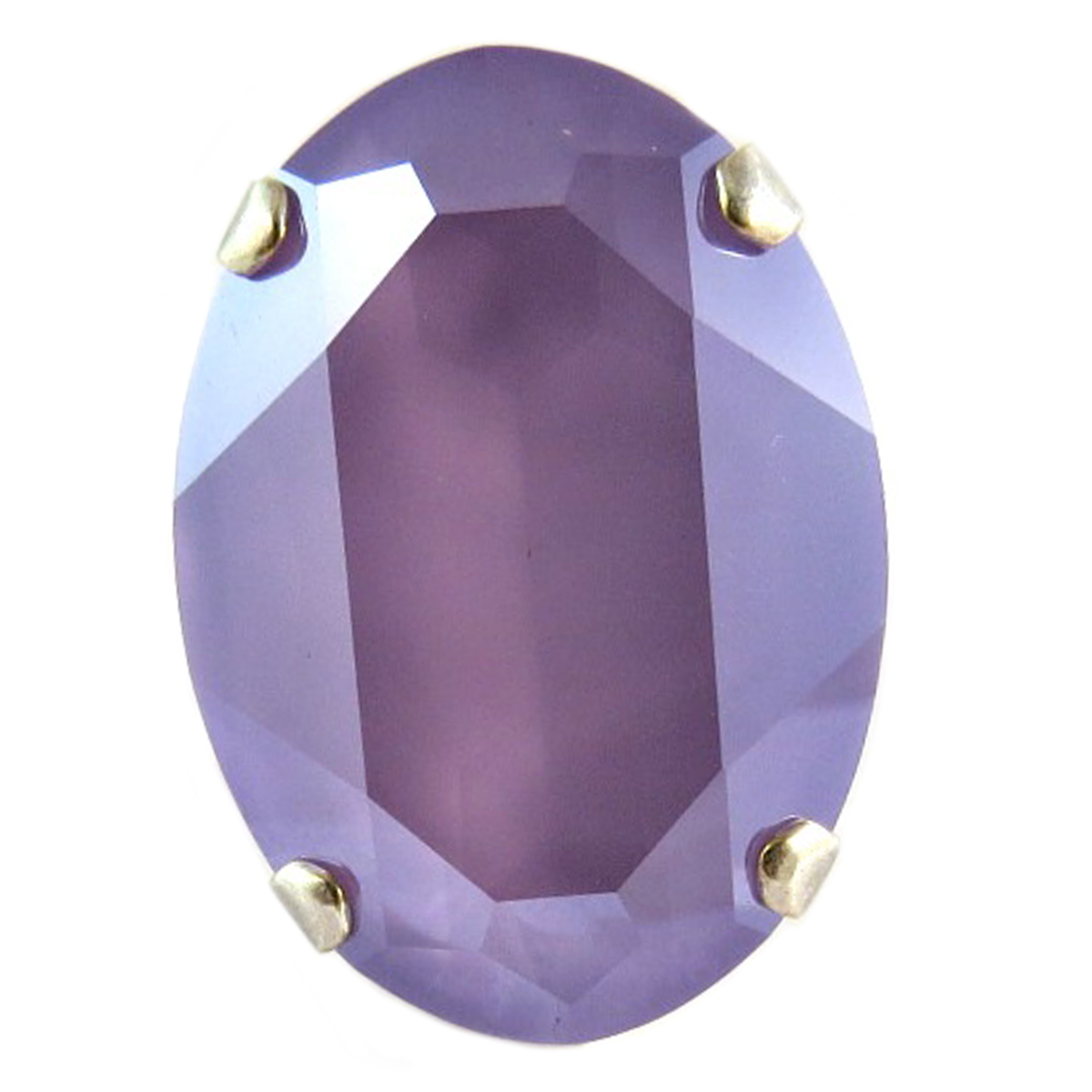 Bague artisanale \'Tsarine\' lilas argenté - 30x21 mm - [Q2375]