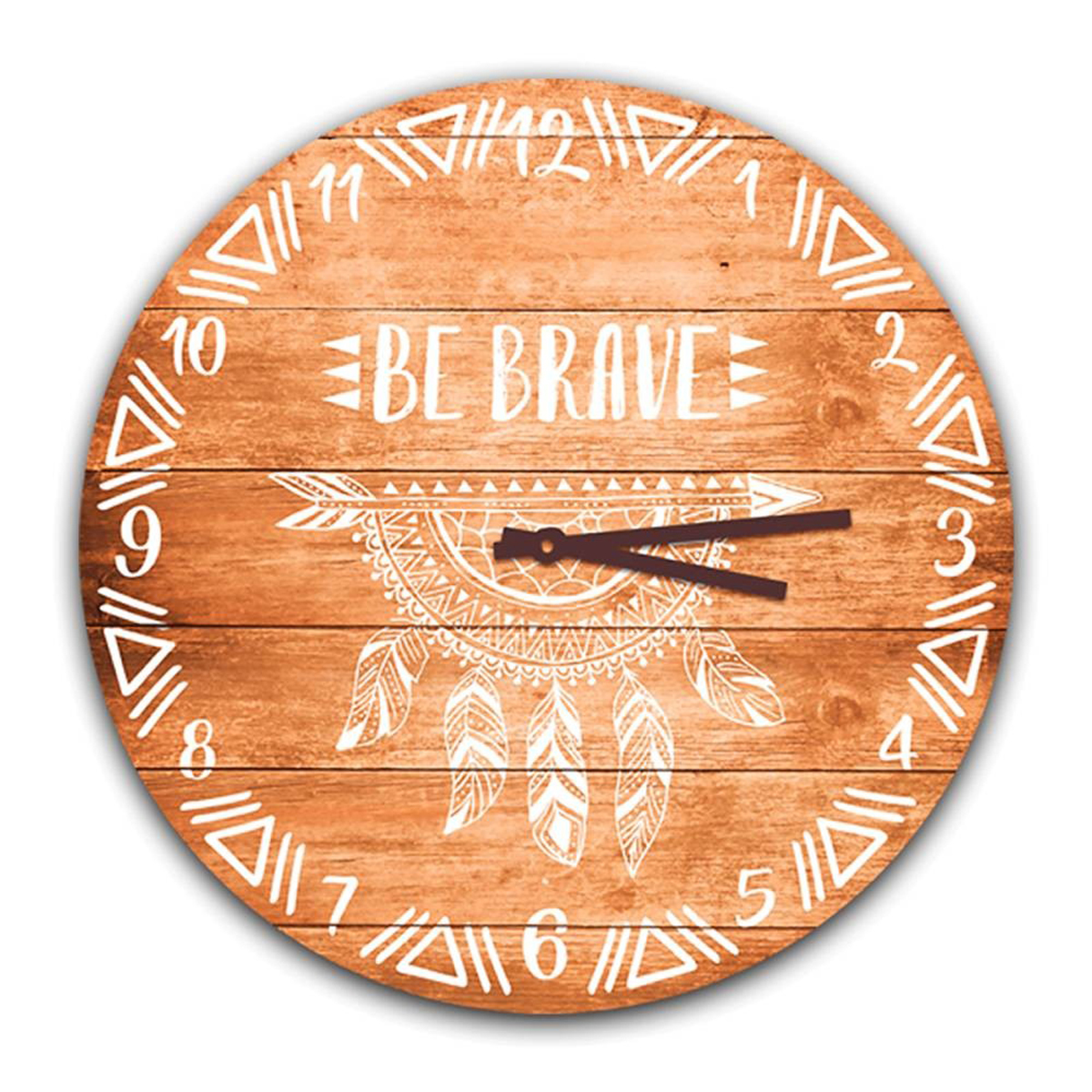 Horloge Murale \'Boho\' marron (Be brave) - 40 cm - [Q3645]