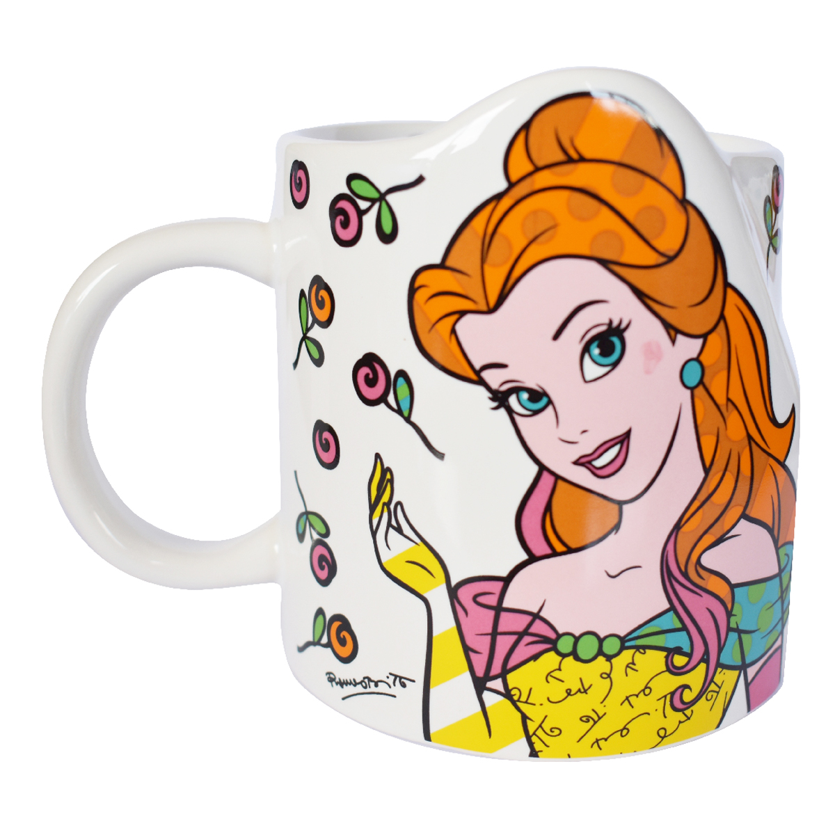 Mug céramique \'Belle\' multicolore (Britto) - 95x80 mm - [Q3775]