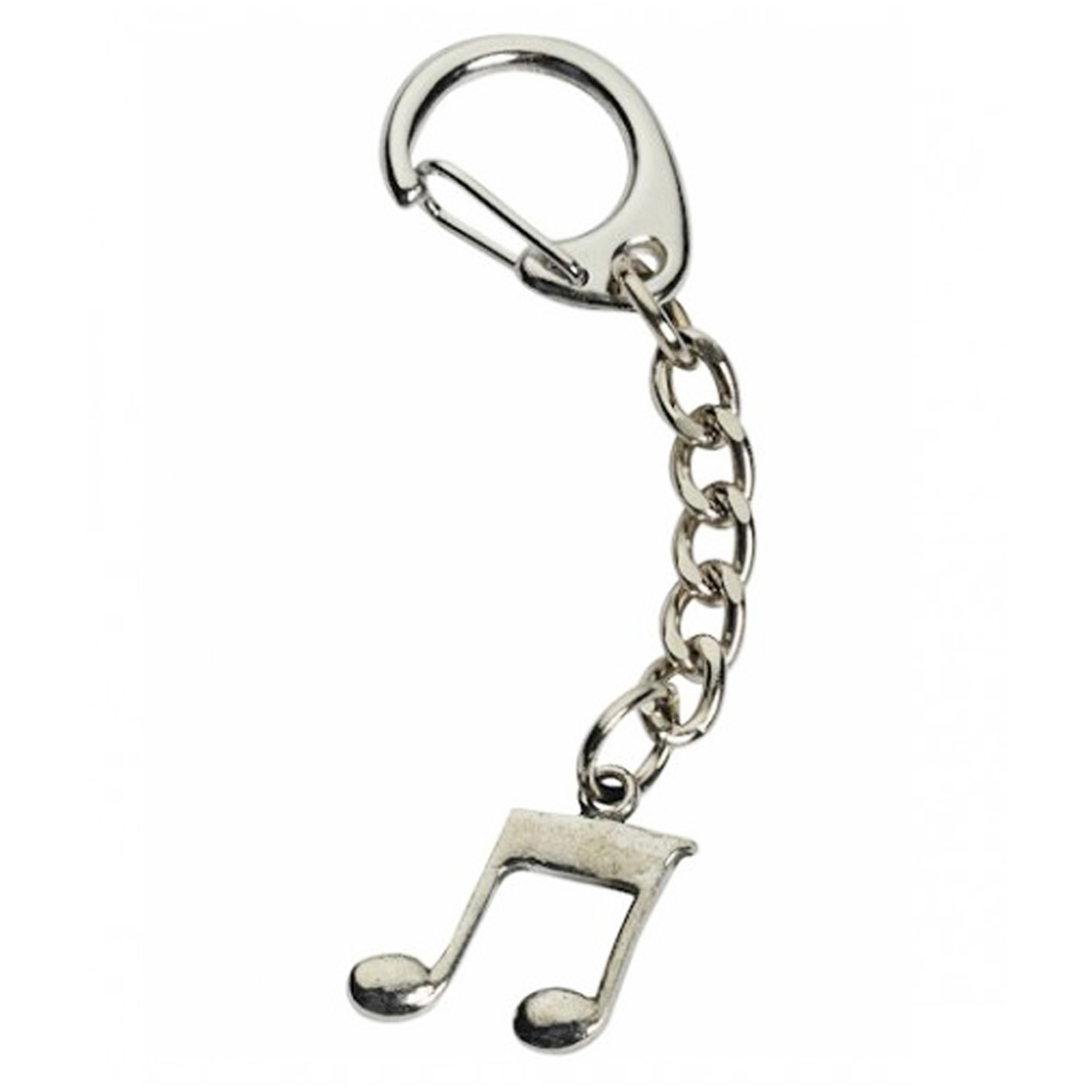 Porte-clés créateur \'Musique\' argenté (croche) - 18x18 mm - [Q3890]