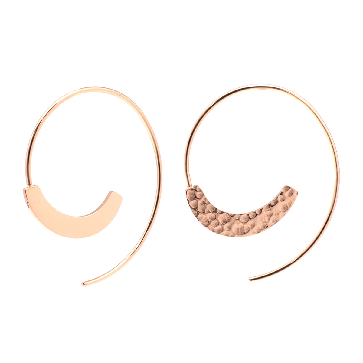 Créoles créateur acier \'Cléopatra\' rose gold - 35x28 mm - [Q5057]
