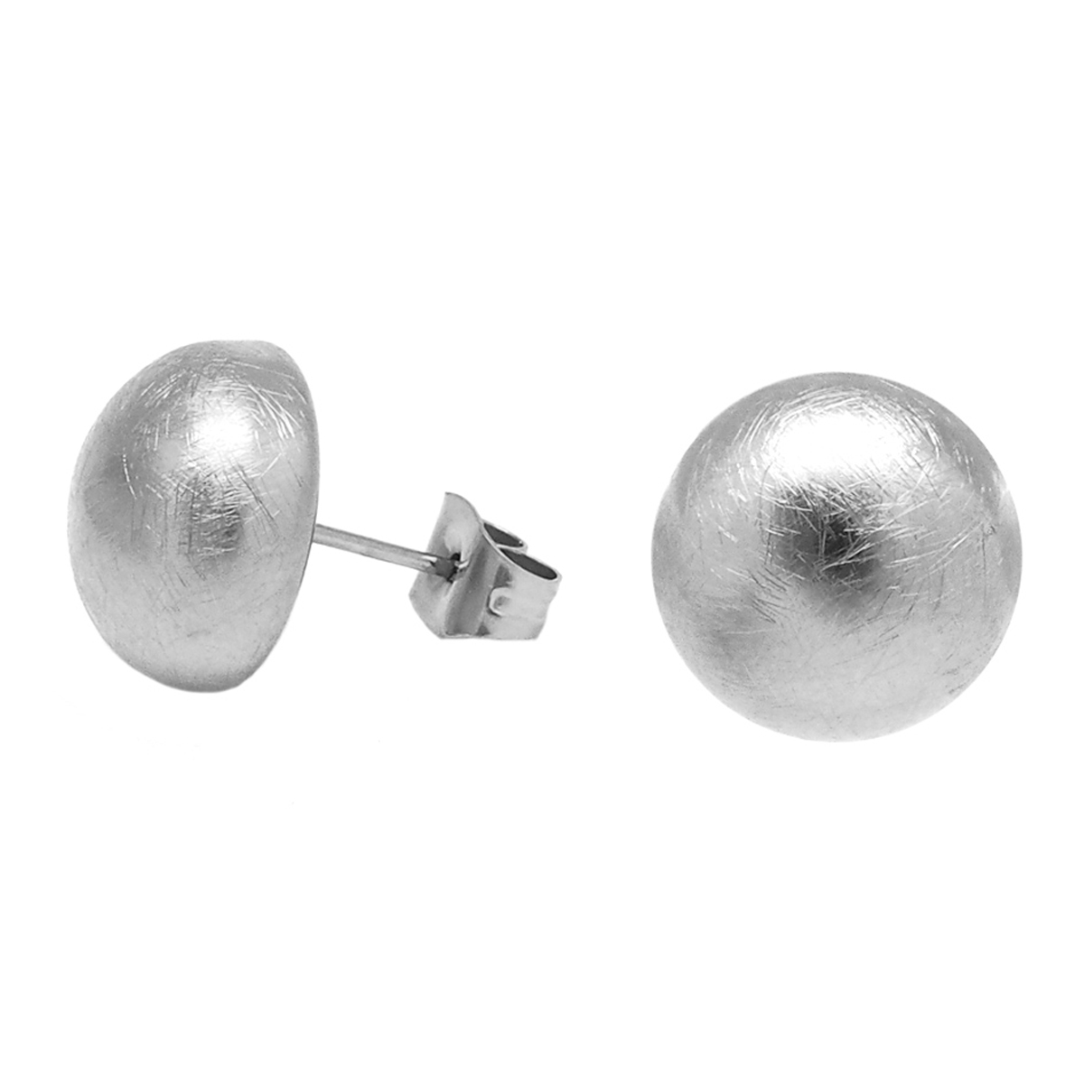 Boucles créateur Acier \'Cléopatra\' argenté (brossé)- 12 mm - [Q5090]