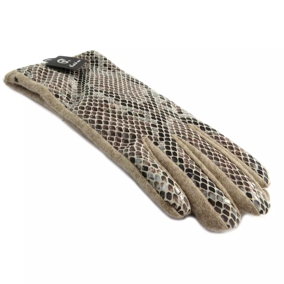 les trésors de lily Gants laine 'Clothilde' beige taupe [Q5167]