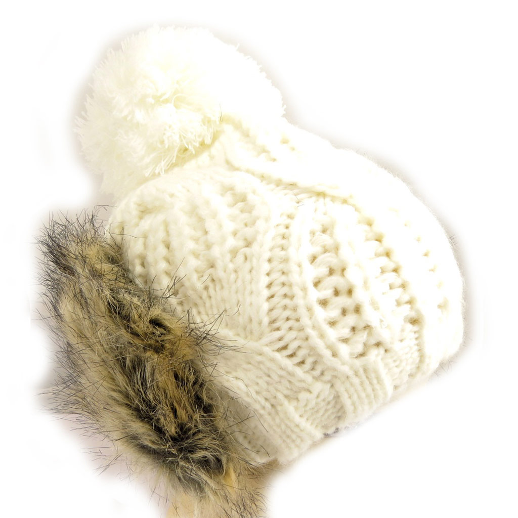 Bonnet tricot \'Clothilde\' ivoire  - [Q5195]