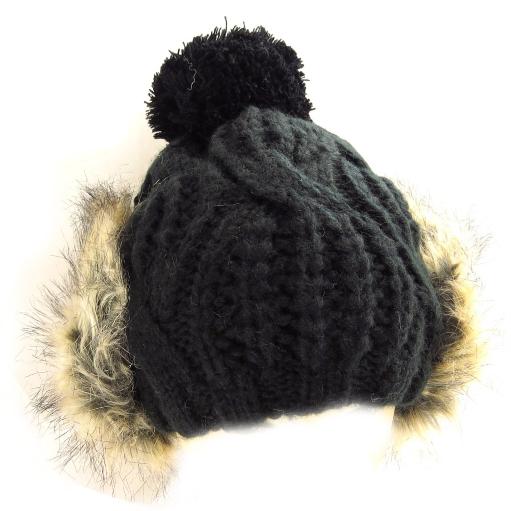 Bonnet tricot \'Clothilde\' noir  - [Q5197]