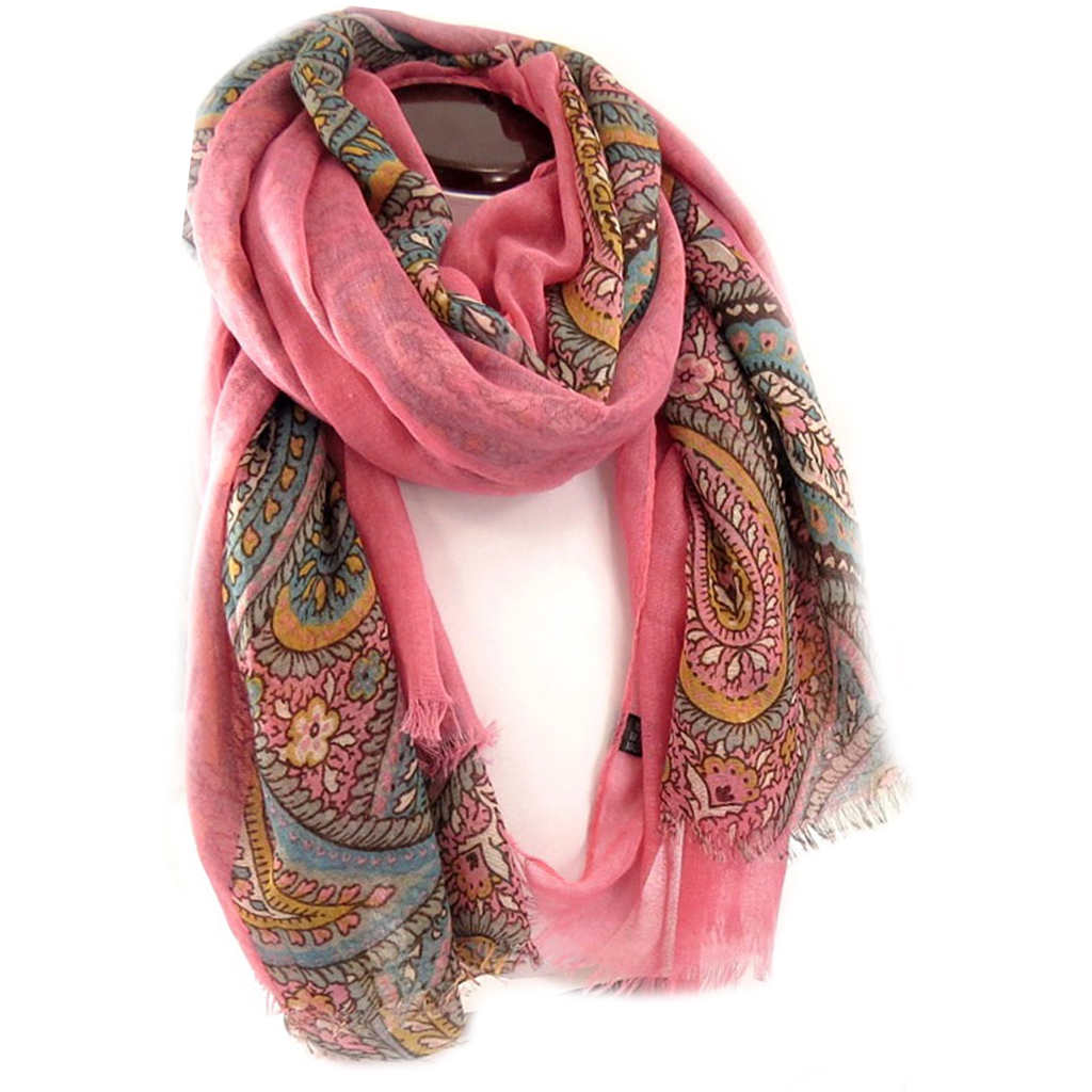 Echarpe viscose \'Carmen\' rose - 100x180 cm - [Q5255]