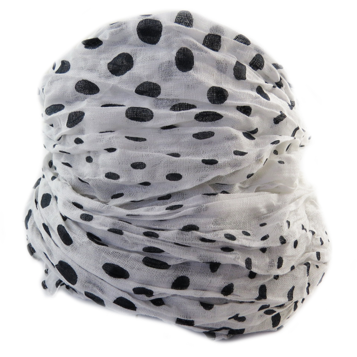 Echarpe coton \'Petits Pois\' blanc - 110x180 cm - [Q5289]