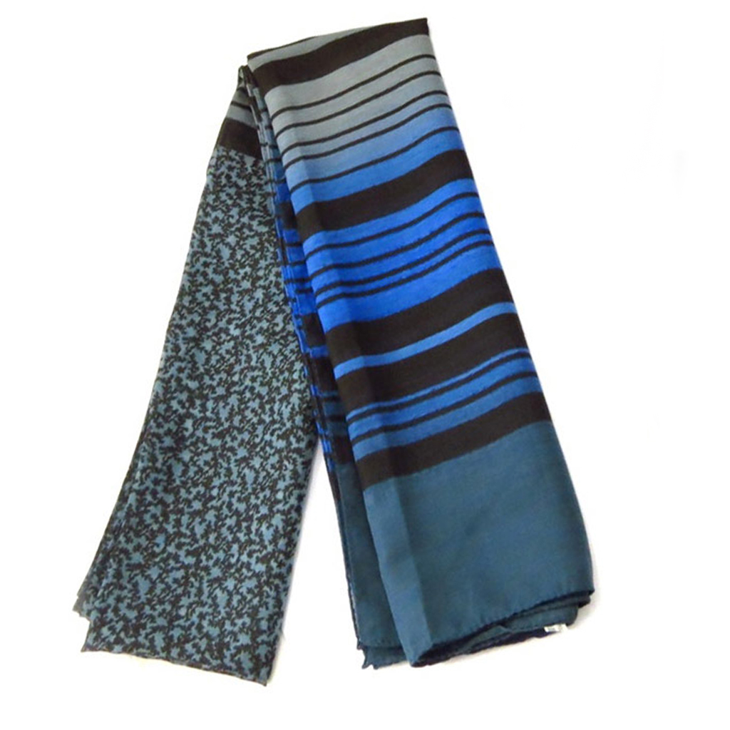 Echarpe polyester \'Coloriage\' bleu - 110x180 cm  - [Q5322]