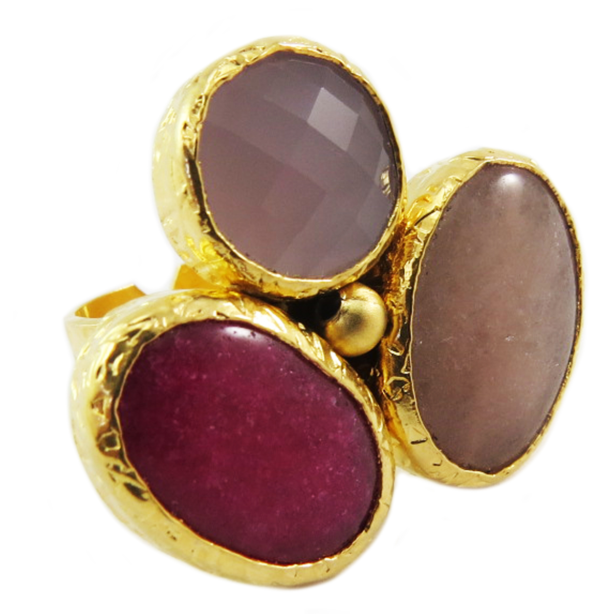 Bague Créateur \'Cléopatra\' rose doré - 30x25 mm - [Q5636]