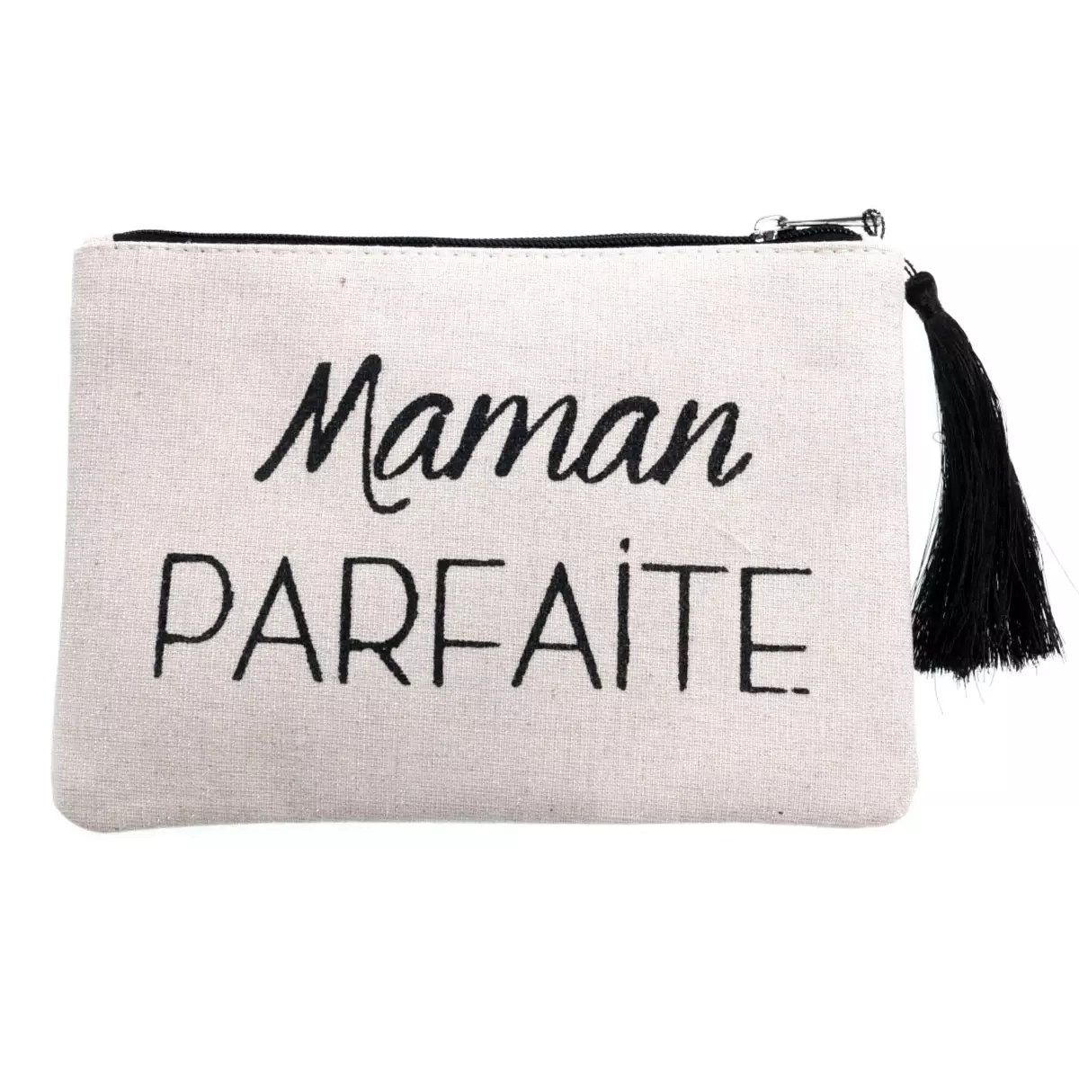 les trésors de lily Trousse plate paillettée 'Messages' beige noir (Maman Parfaote) 215x15 cm [Q5738]