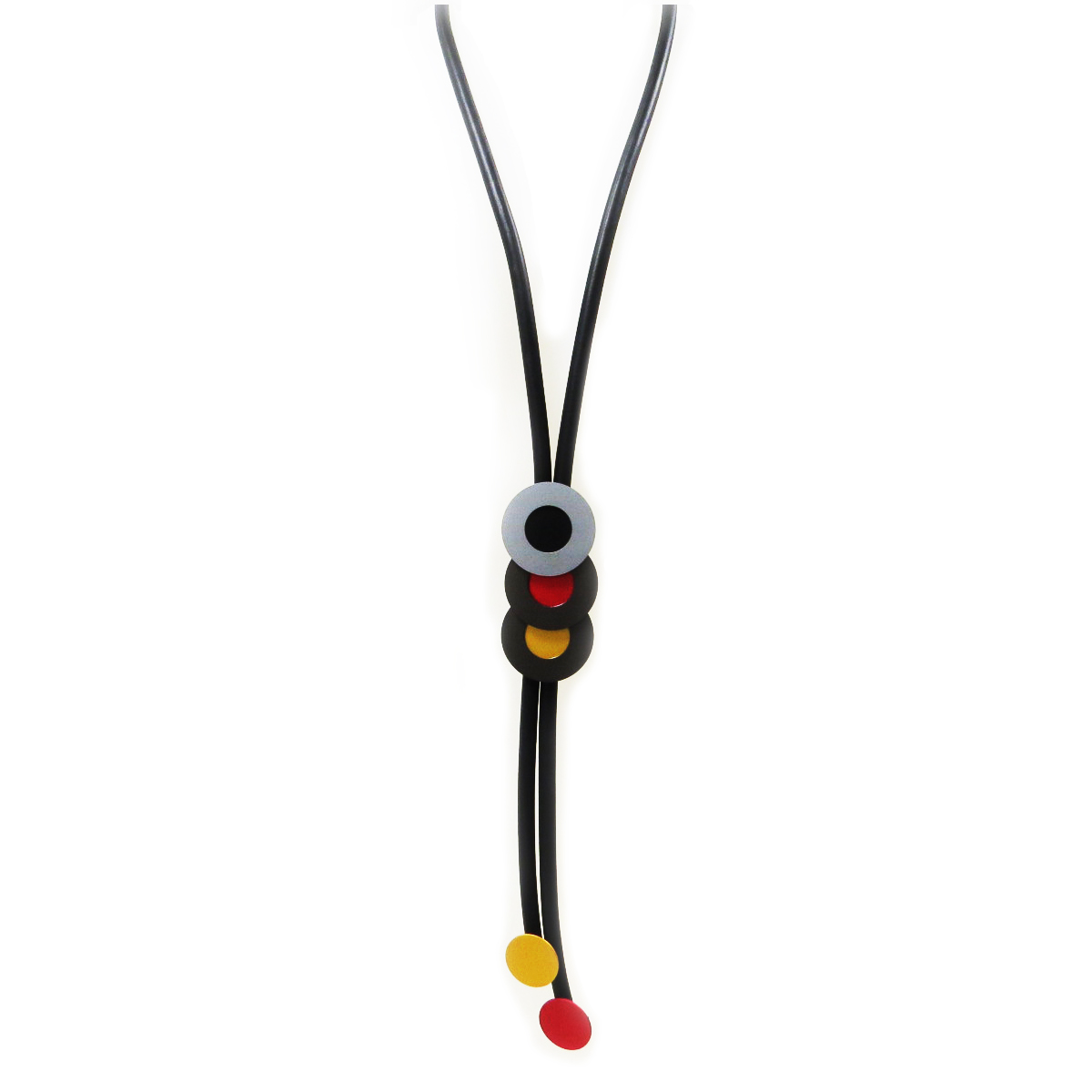 Sautoir créateur \'Mélimba\' multicolore - 80 cm, motif 25 cm - [Q5846]