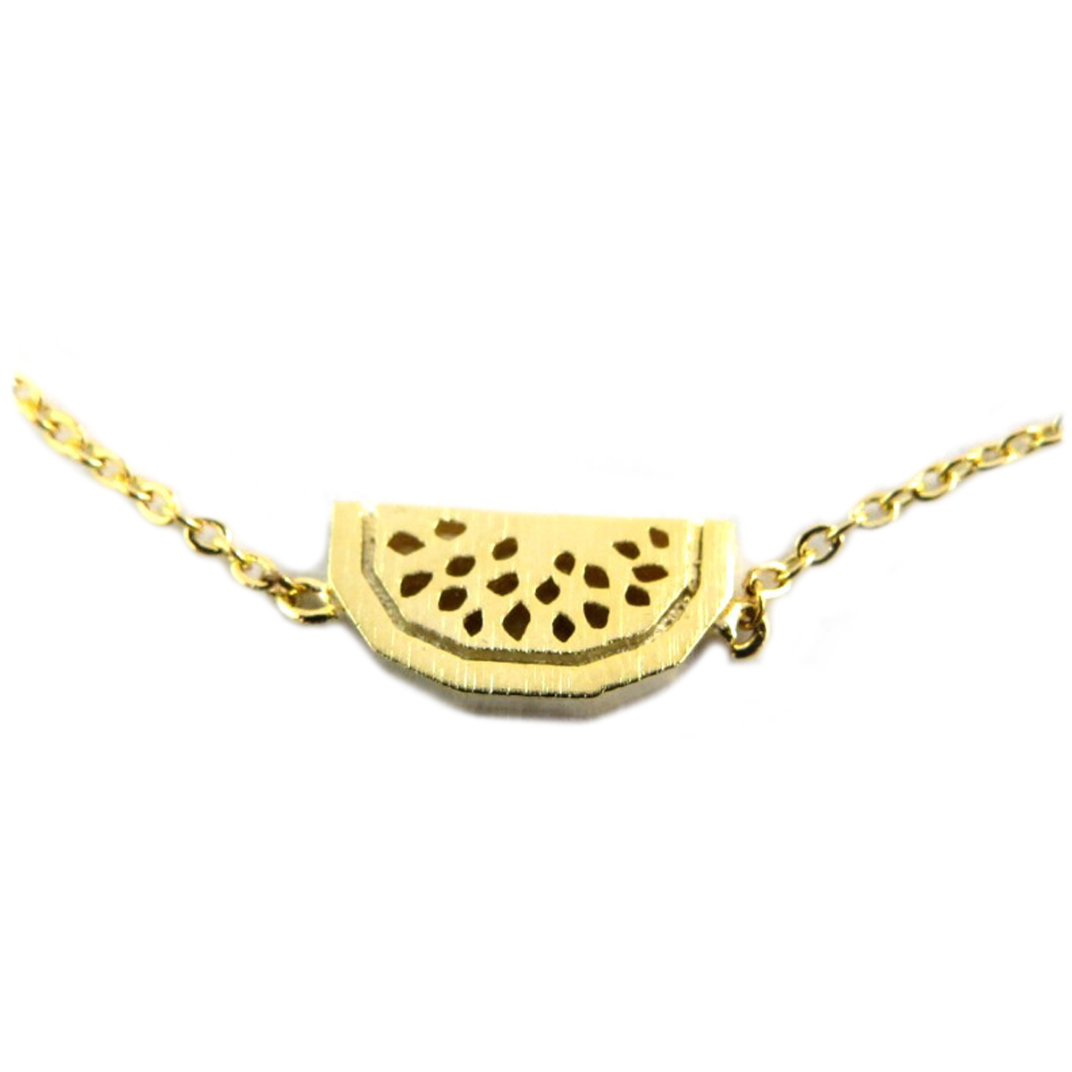 Bracelet artisanal \'Pastèque\' doré -  13x7 mm - [Q6038]