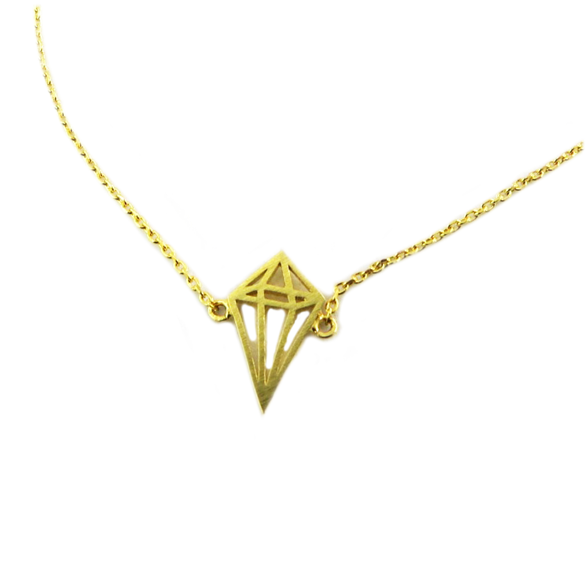 Bracelet artisanal \'Origami\' (diamant) doré - 13x9 mm - [Q6045]