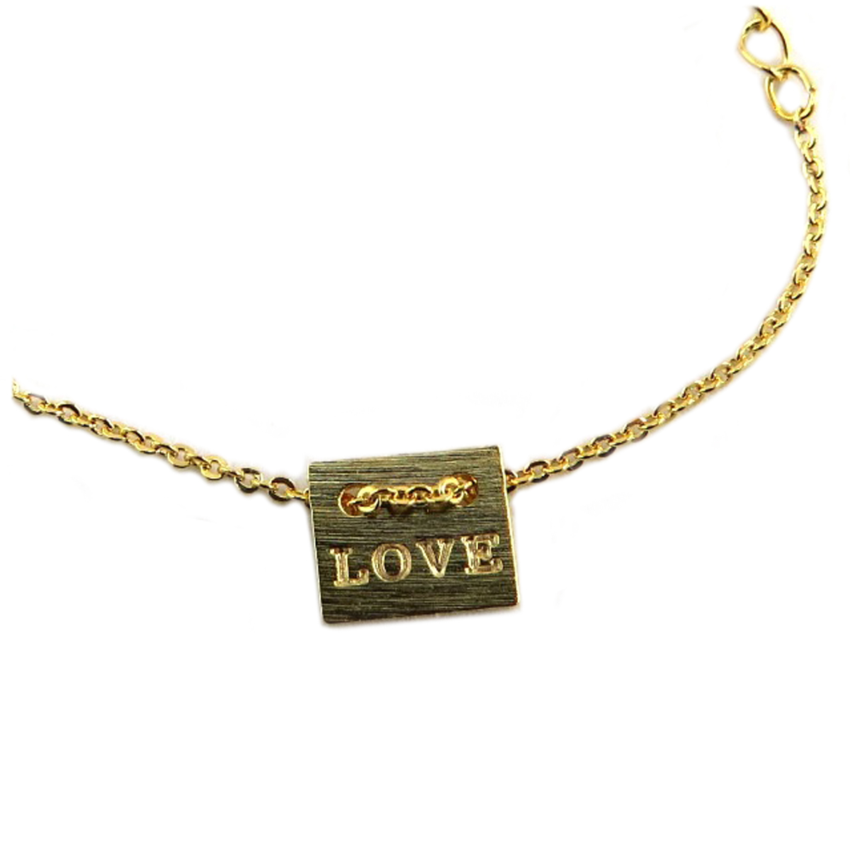 Bracelet artisanal \'Love\' doré - 10x8 mm - [Q6058]