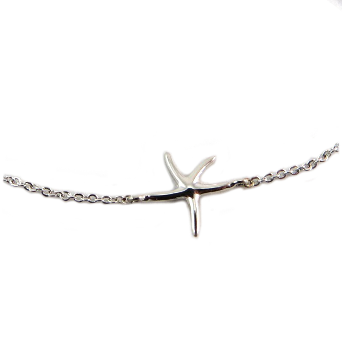 Bracelet artisanal \'Etoile des Mers\' argenté - 11x10 mm - [Q6059]
