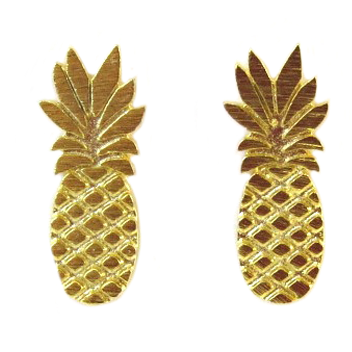 Boucles artisanales \'Ananas\' doré - 13x5 mm - [Q6085]