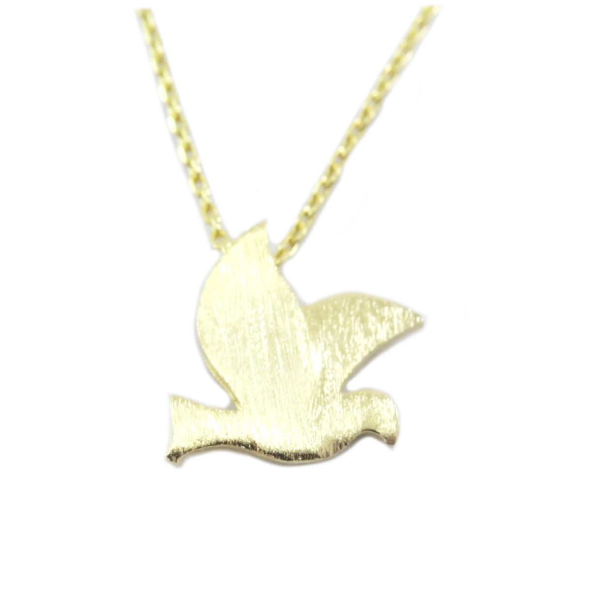 Collier artisanal \'Colombe\' doré - 13x13 mm - [Q6143]