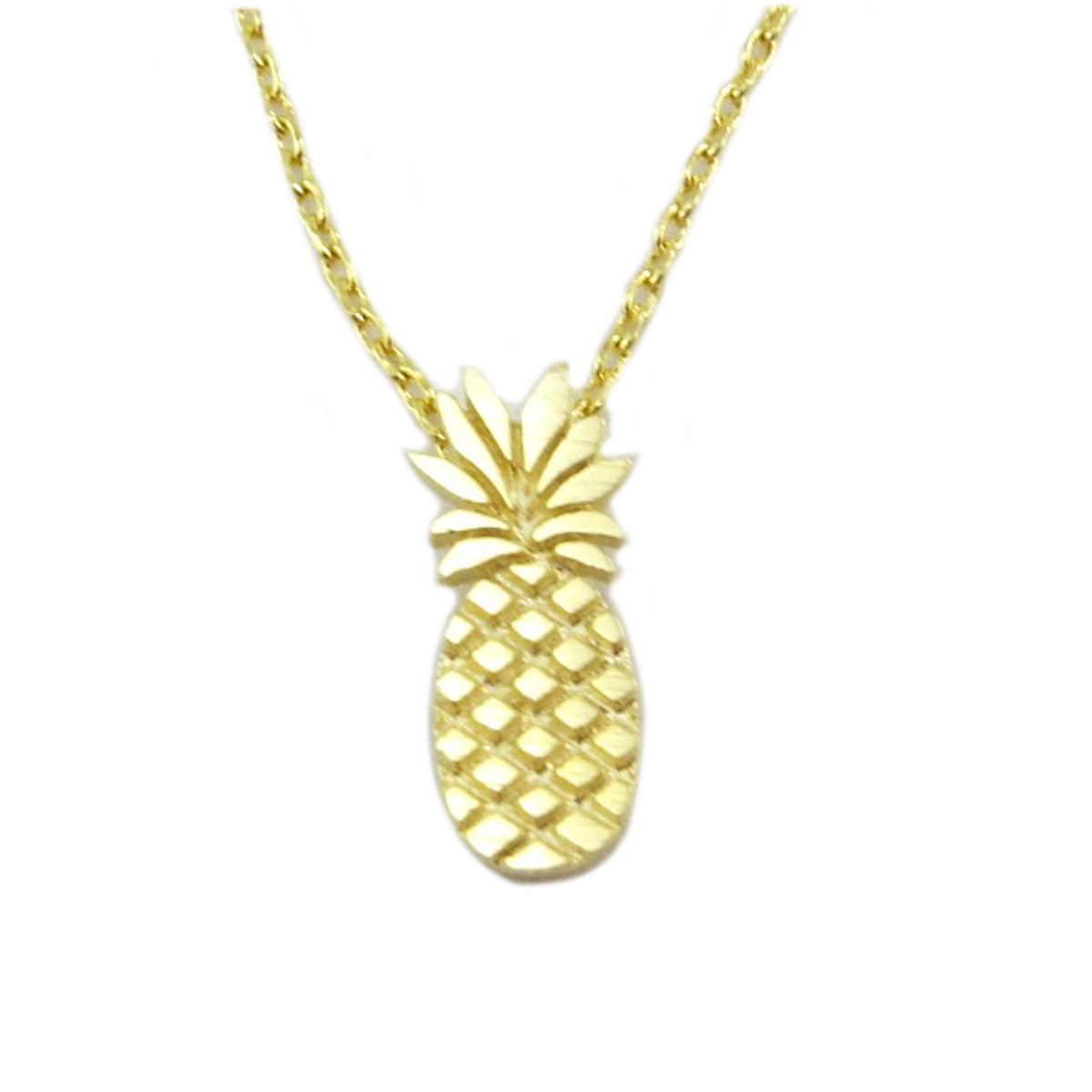 Collier artisanal \'Ananas\' doré - 15x6 mm - [Q6160]
