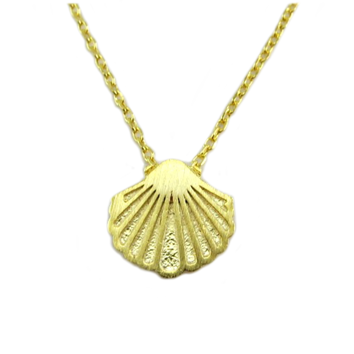 Collier artisanal \'Coquillage\' doré - 11x10 mm - [Q6166]