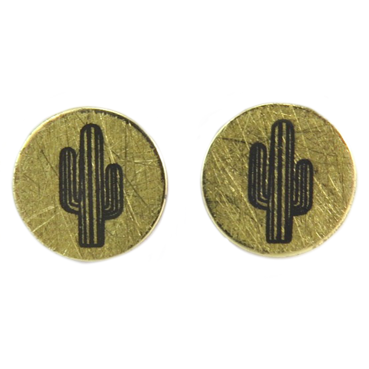 Boucles artisanales \'Cactus\' doré - 12 mm - [Q6186]