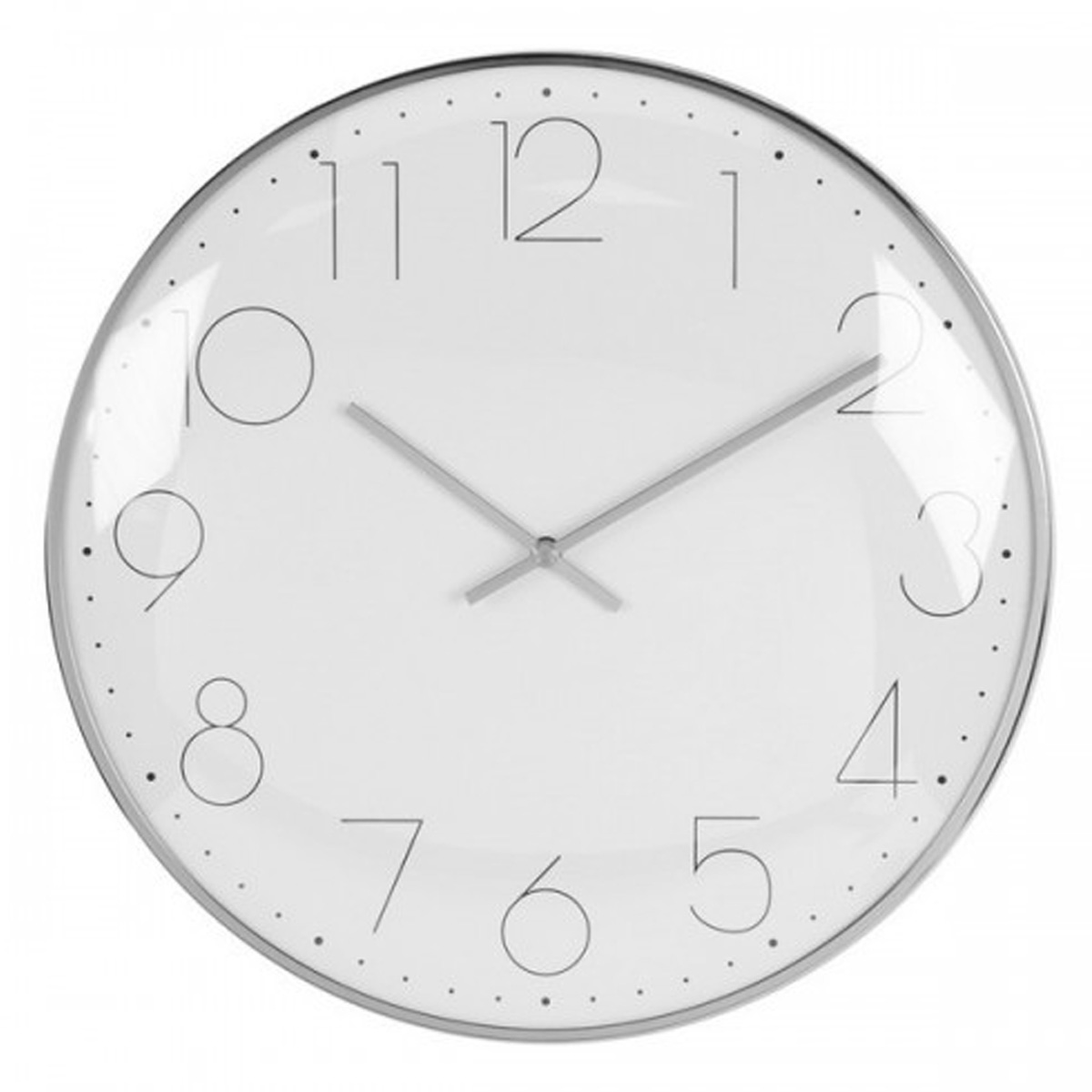 Horloge Murale \'Design\' argenté blanc - 30 cm - [Q6481]