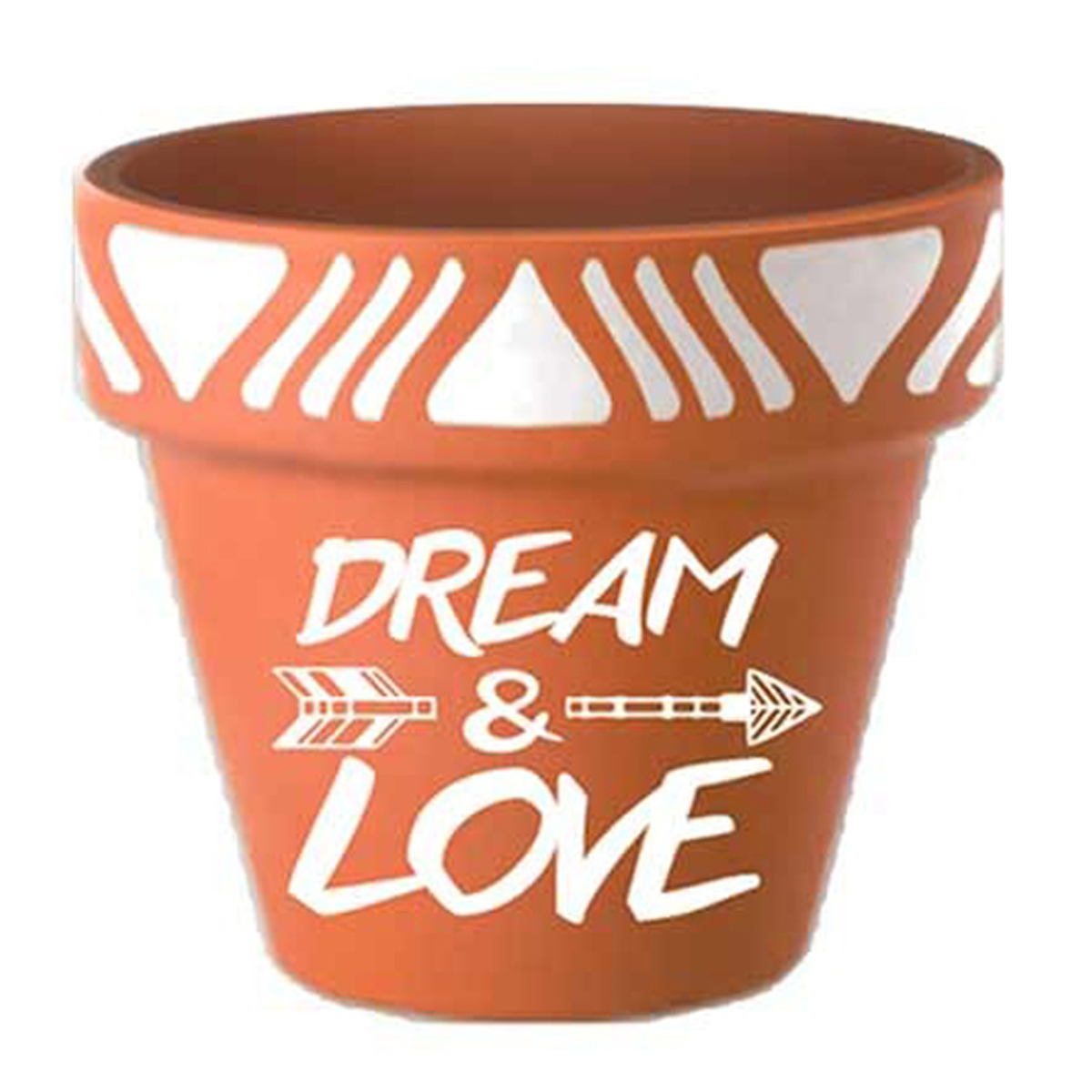 Pot terre cuite \'Boho\' orange (Dream & Love) - 18x185 cm - [Q6595]