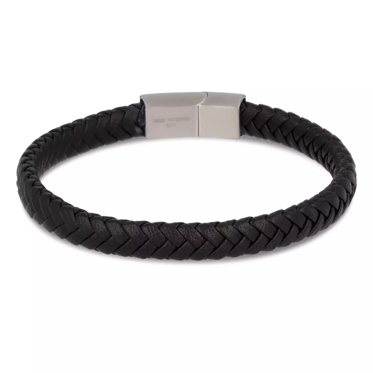 les trésors de lily Bracelet acier 'Tresses' Cuir / Acier 66 mm 8 mm [Q7000]