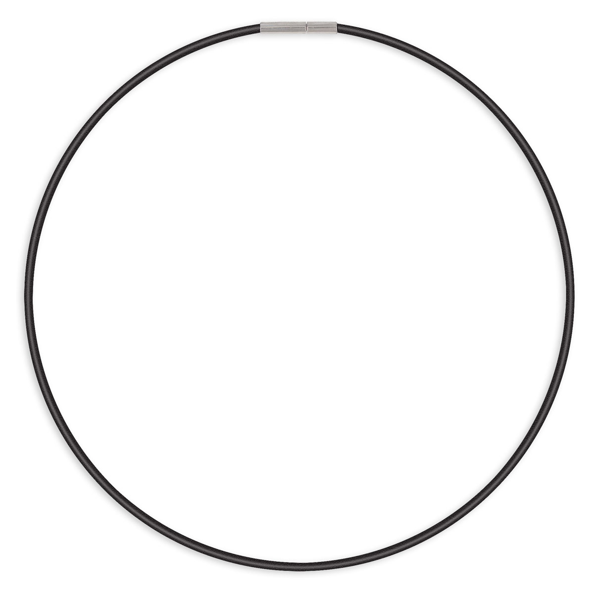 Cordon acier \'Cuir\' noir - 50 cm 2 mm - [Q7364]