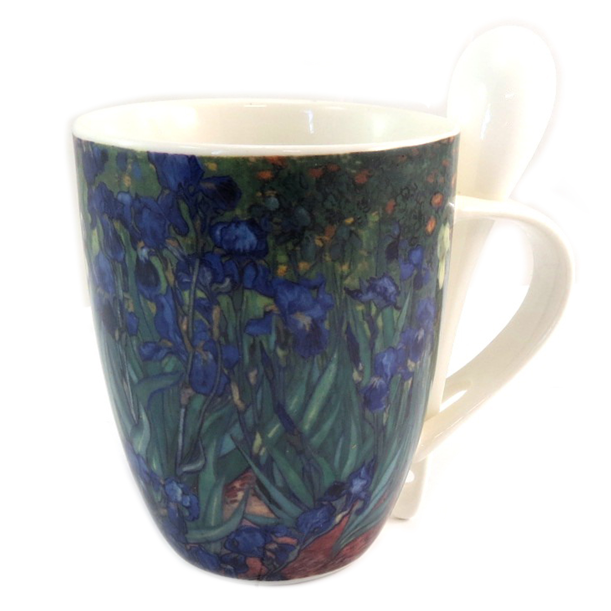 Mug porcelaine + cuillère \'Vincent Van Gogh\' (Iris) - 105x8 cm - [Q7697]