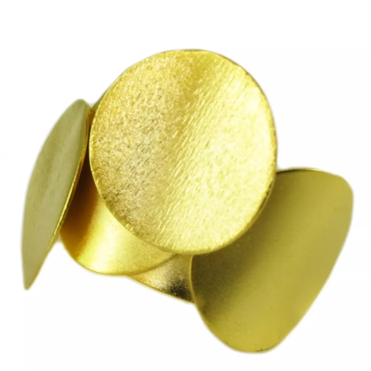 les trésors de lily Bague artisanale 'Athena' doré 30x23 mm [Q7852]