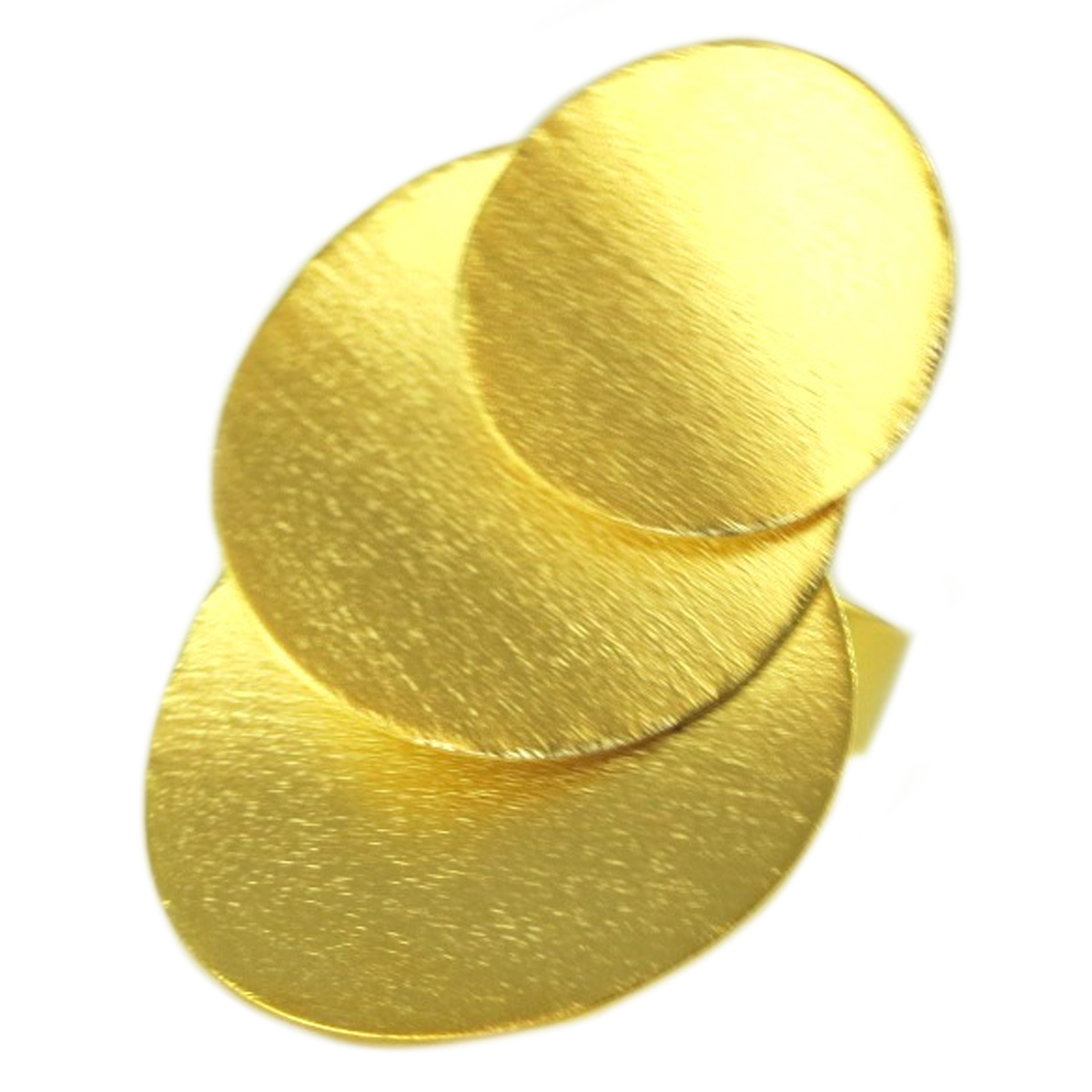Bague artisanale \'Athena\' doré  - 45x35 mm - [Q7855]