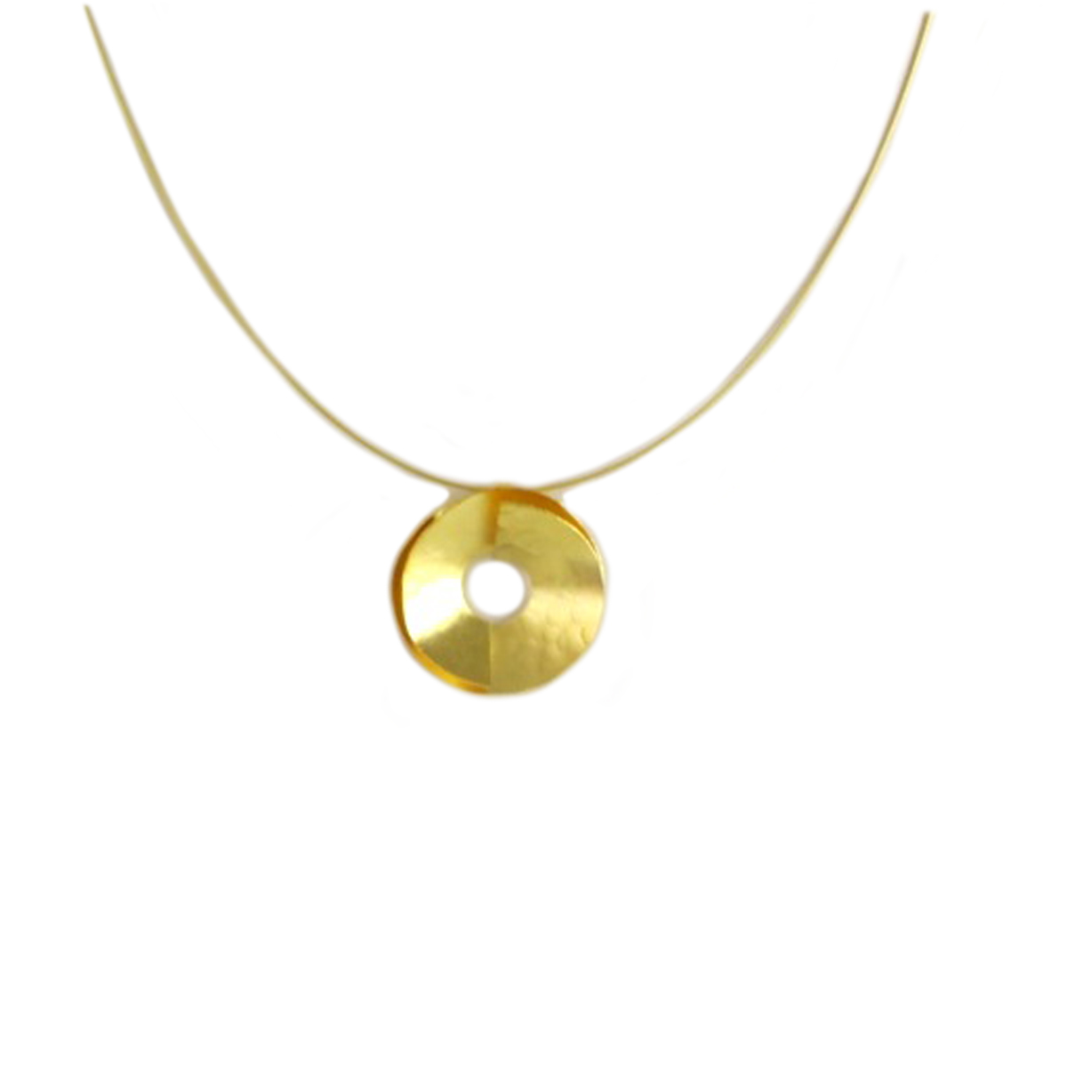 Collier artisanal \'Athena\' doré  - 25 mm - [Q7882]