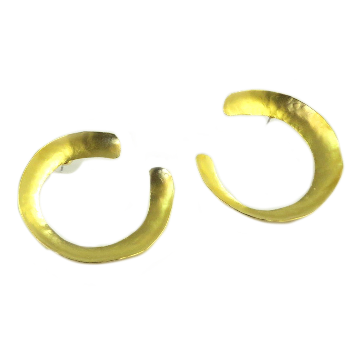Boucles d\'oreilles artisanales \'Athena\' doré  - 50x45 mm - [Q7896]
