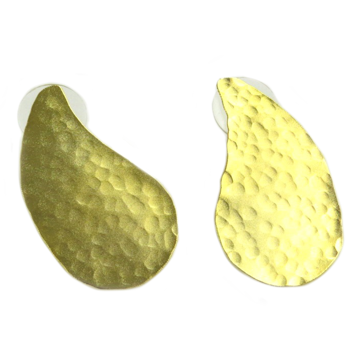 Boucles d\'oreilles artisanales \'Athena\' doré - 38x22 mm - [Q7905]