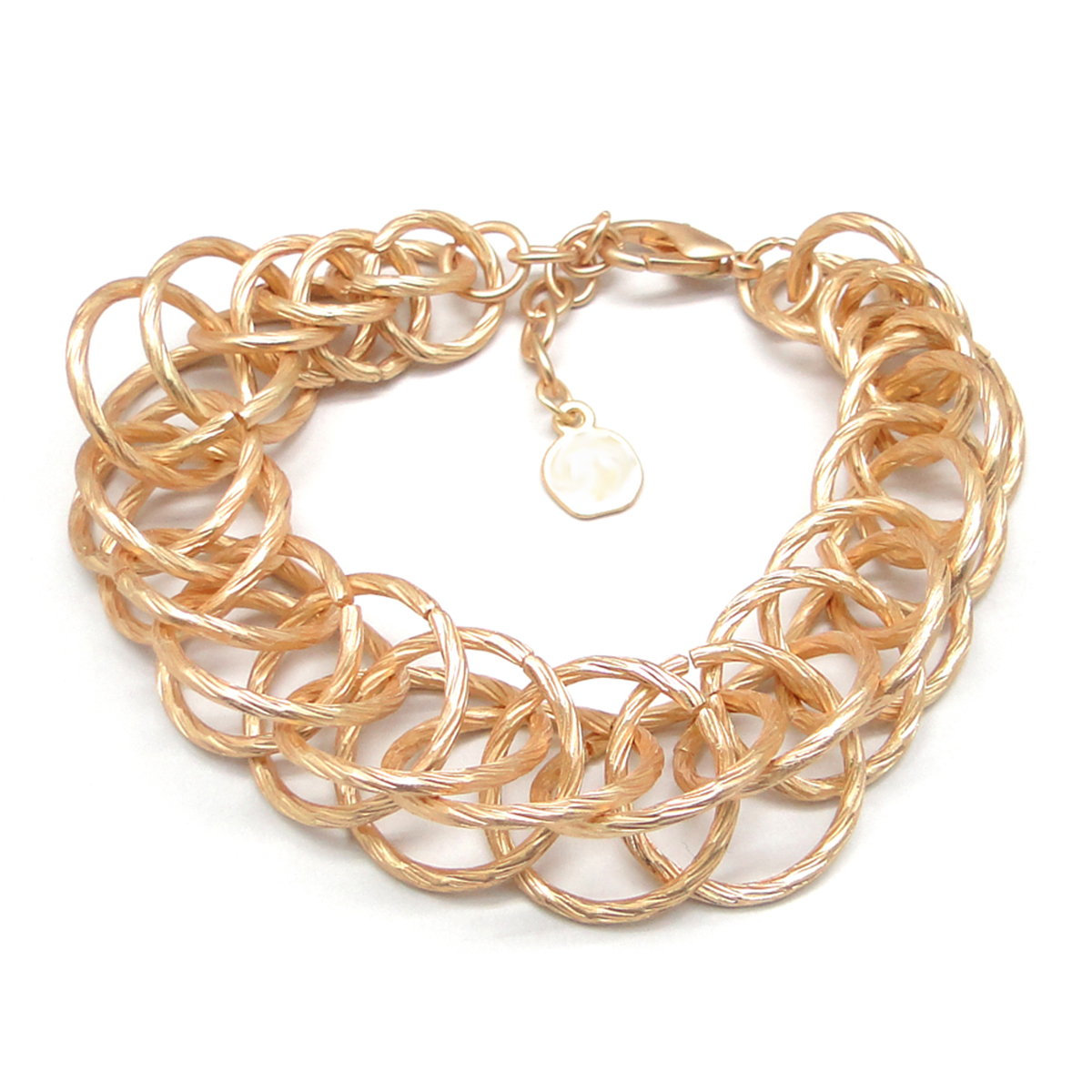 Bracelet Créateur \'Cléopatra\' doré - largeur 2 cm - [Q8772]