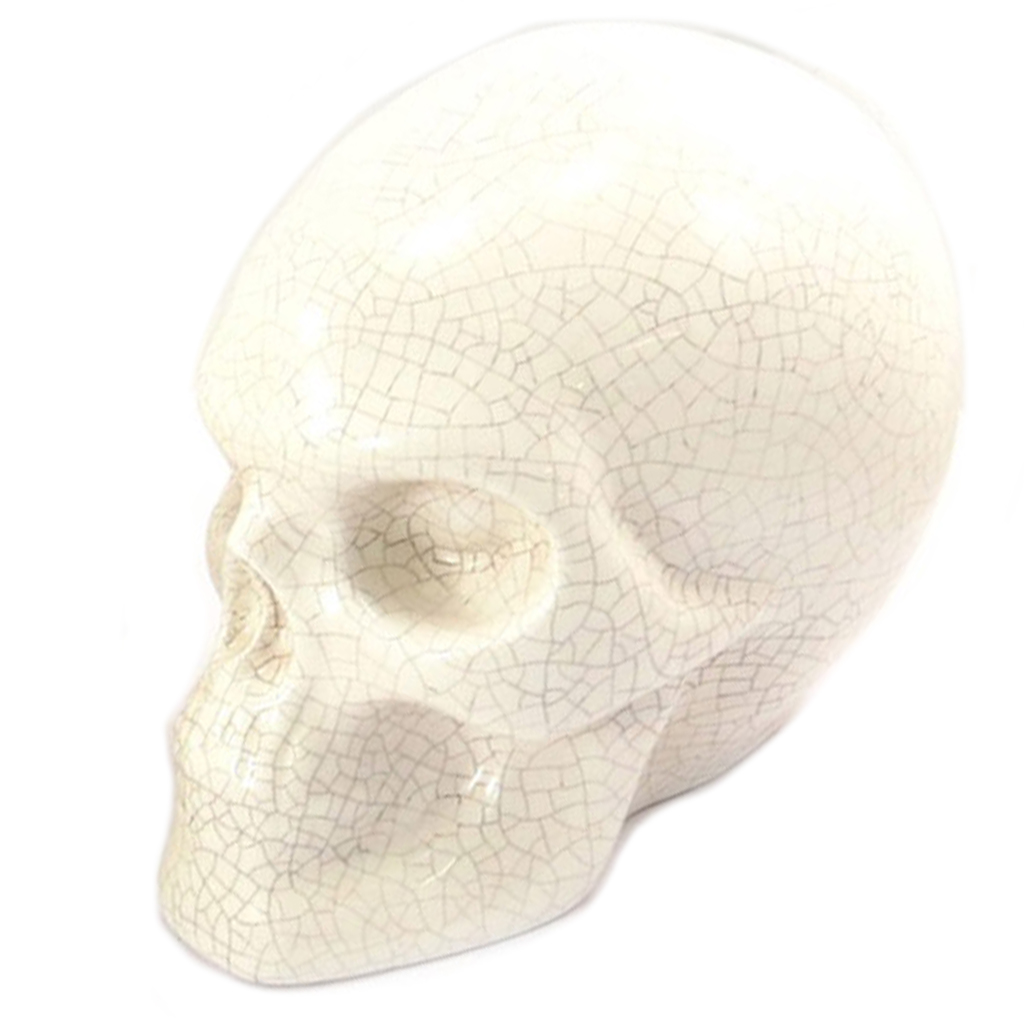 Figurine résine \'Tête de Mort\' ivoire mosaïque - 19x115x15 cm - [Q8834]
