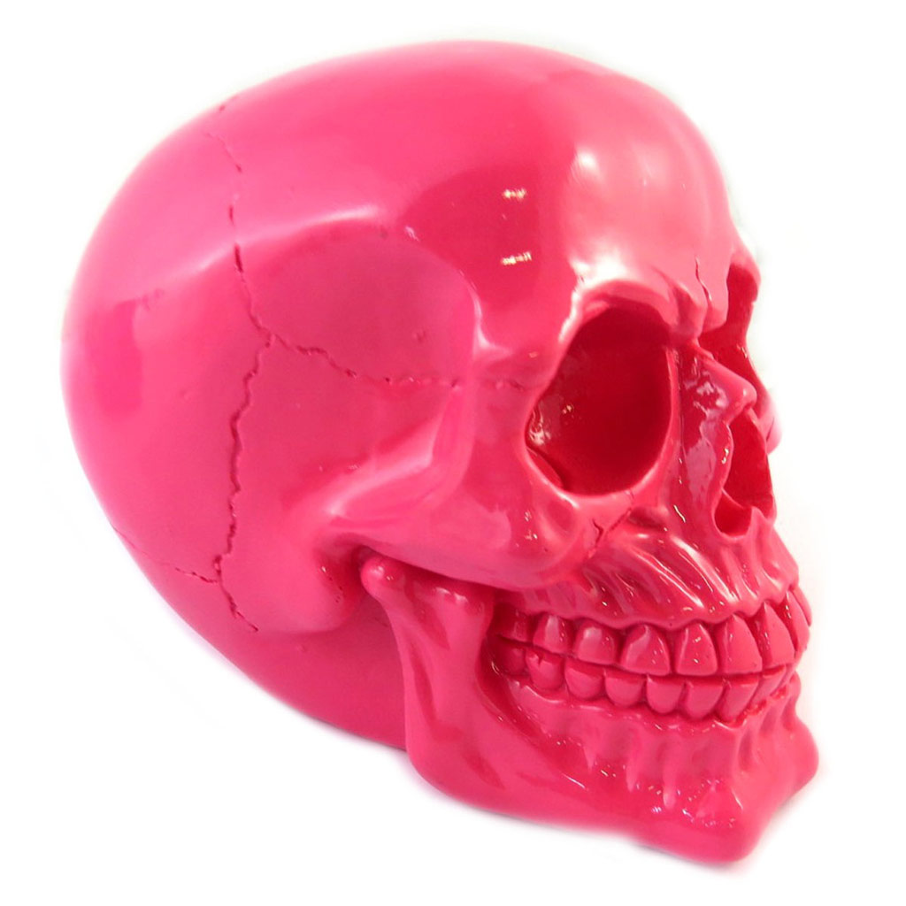 Figurine résine \'Tête de Mort\' rose - 155x125x10 cm - [Q8839]