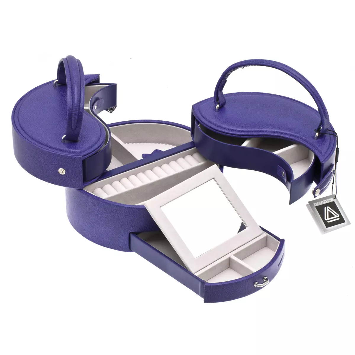les trésors de lily Coffret à Bijoux 'Yin Yang' Violet foncé GM 20x12 cm [Q9096]