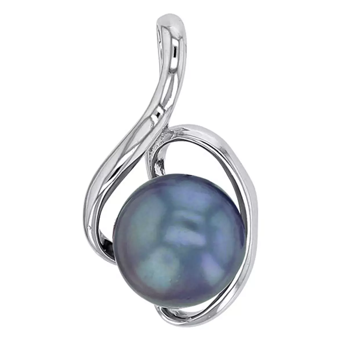 les trésors de lily Pendentif Argent 'Sissi' gris bleuté argenté (rhodié) 20x12 mm [Q9393]