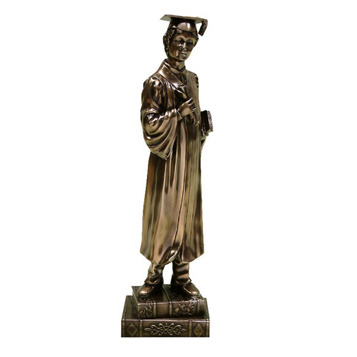 Figurine résine \'Diplomé\' bronze - 30 cm - [Q9454]