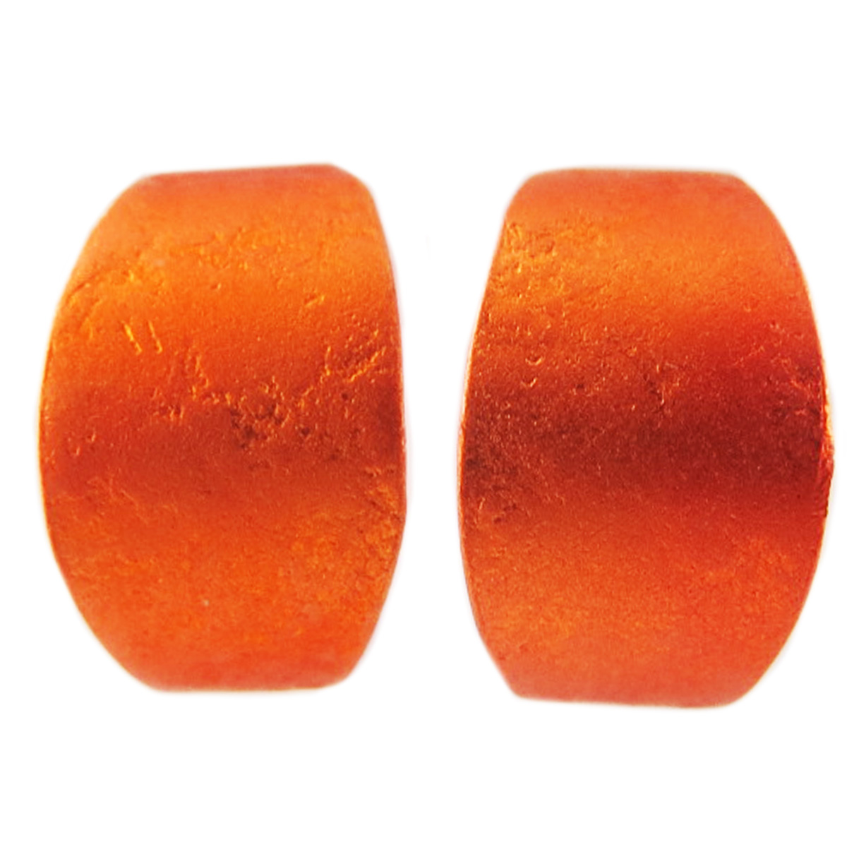 Créoles artisanales \'Aluminirock\' orange - 17 mm, 10 mm - [R1207]