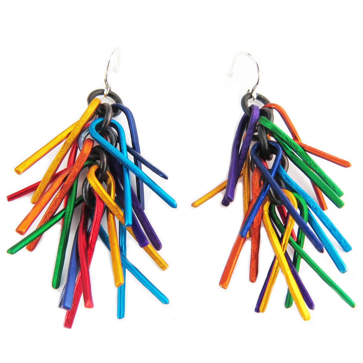 Boucles d\'oreilles artisanales \'Aluminirock\' multicolore - 45x25 cm - [R1210]