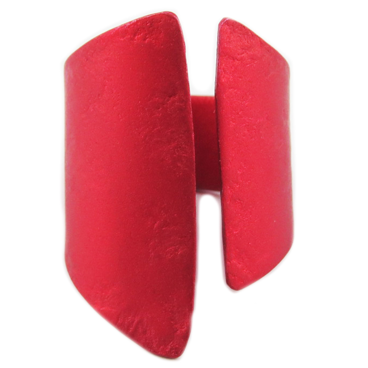 Bague artisanale \'Aluminirock\' rouge - 33 mm - [R1223]